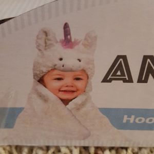 2pc UNICORN,hooded blanket w/plushie, New-WT